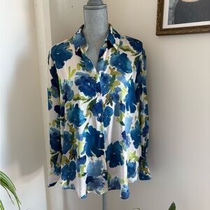 Zara Floral Button-Up Blouse